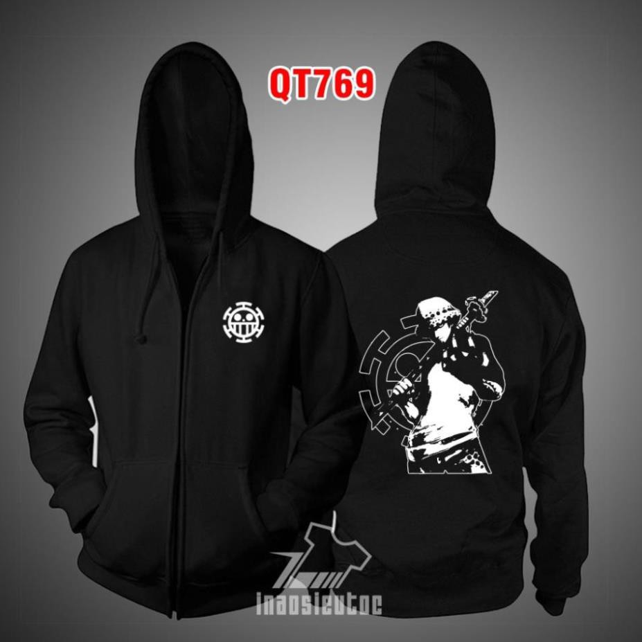 Áo khoác đen One Piece Law đẹp nhất rẻ chất lượng / co size trẻ em