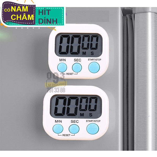 Đồng Hồ Bấm Giờ Đếm Ngược Mini, Đồng Hồ Đo Thời Gian Nhà Bếp 7x8 cm