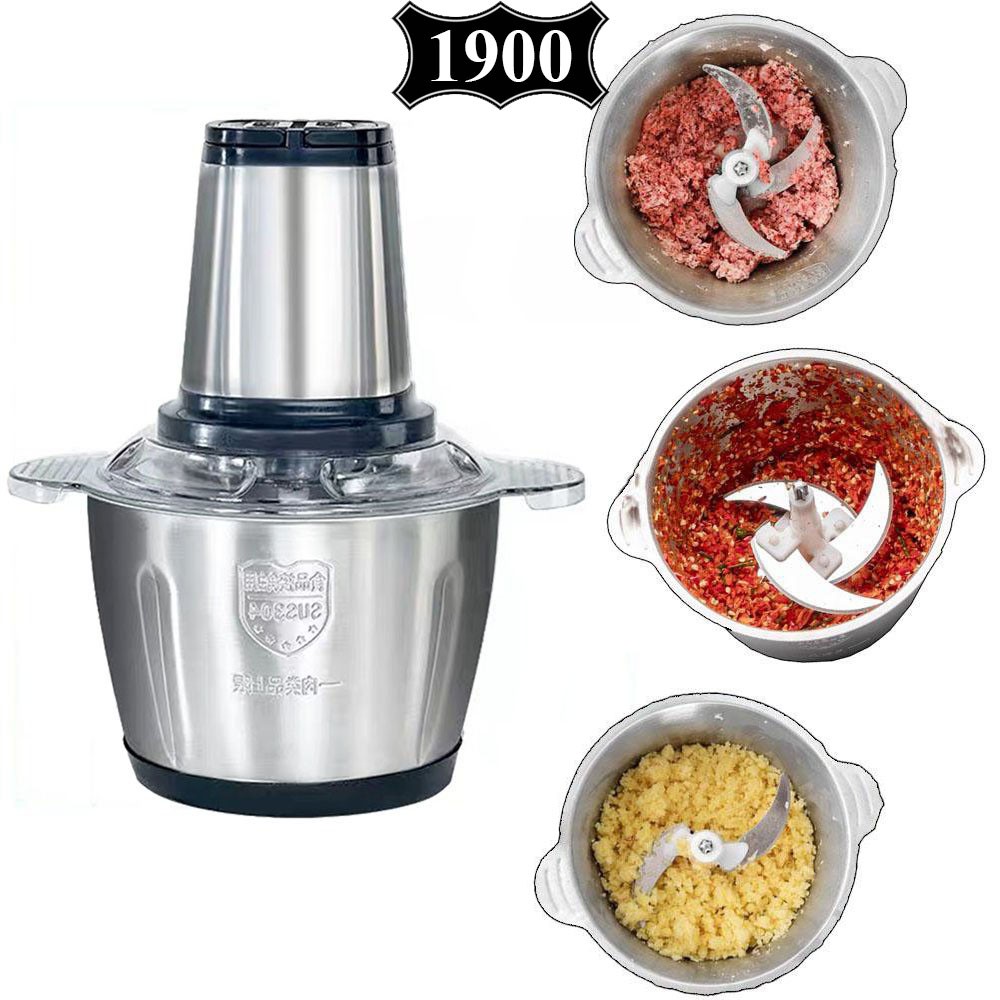 Máy Xay Thịt, Máy Xay Cầm Tay Đa Năng 2 Lít Công Suất Lớn 250W-300W Cối Inox 304 Cao Cấp,Bảo Hành 6 Tháng