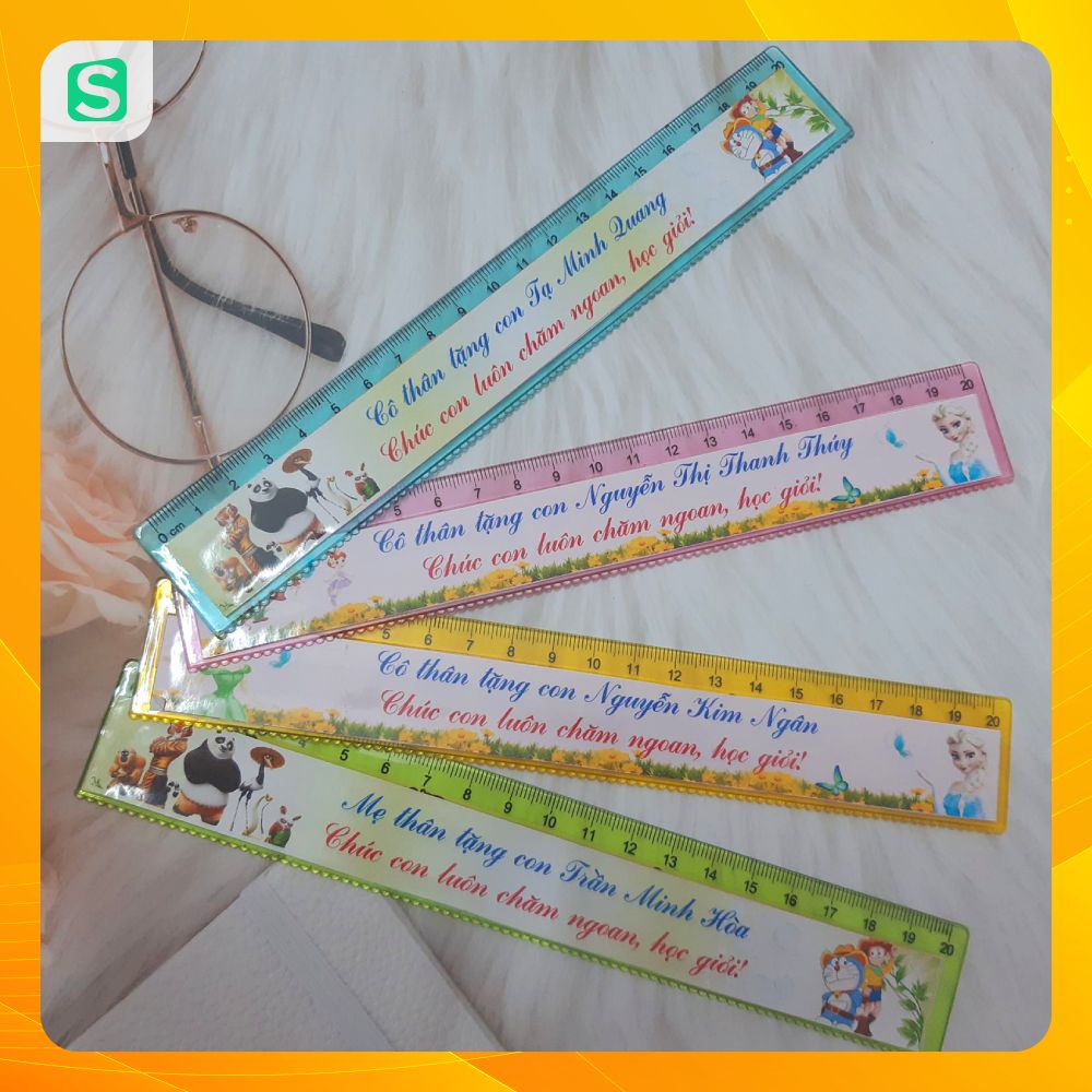 Thước Kẻ In Tên Bé Lấy Luôn Đủ Màu, Hình Sặc Sỡ