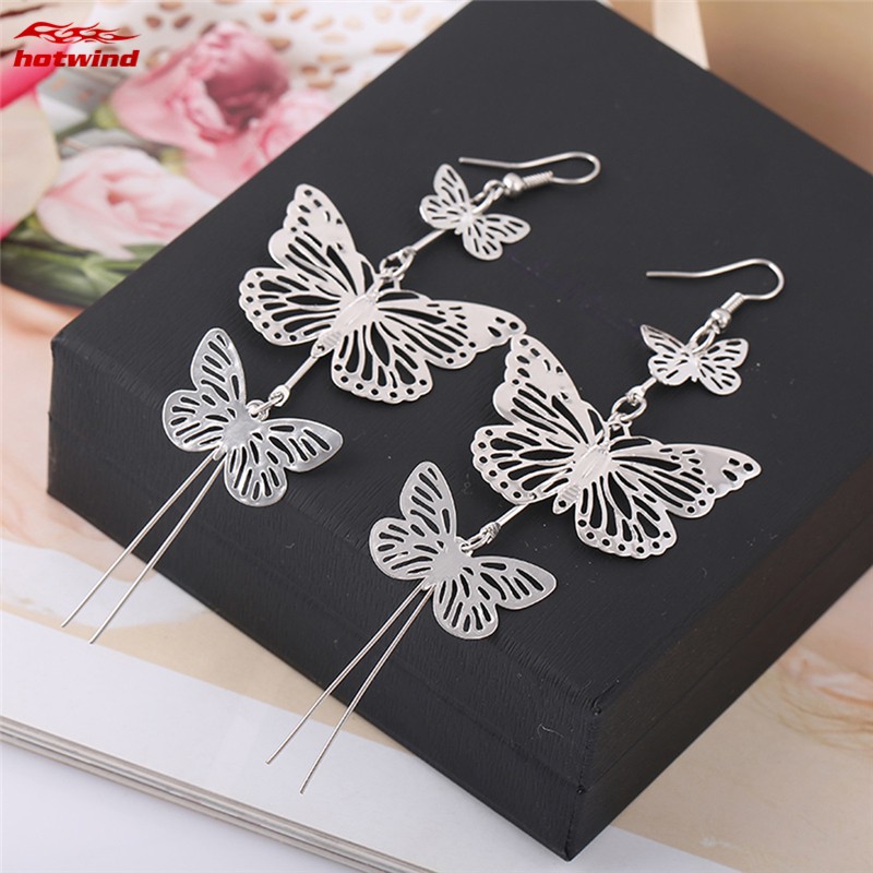 Đôi Khuyên Tai Dài Hình Bươm Bướm Thời Trang Cho Nữ