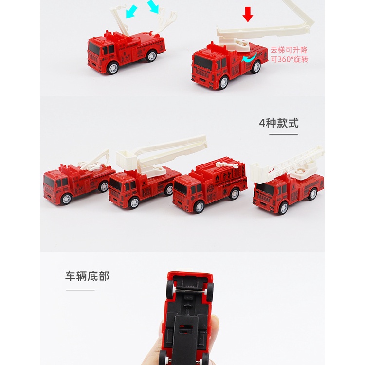 Xe Cứu Hỏa Đồ Chơi Mini Có Thang Sau Lưng Cho Bé