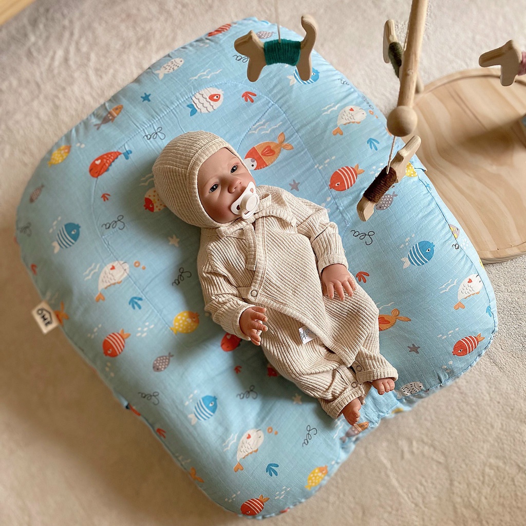 Gối chống trào ngược chống gù vải xô có đệm thoáng khí kt 60x80cm OME cao cấp