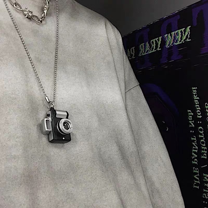 Dây Chuyền Gắn Mặt Hình Máy Ảnh Phong Cách Hip Hop Harajuku Cổ Điển Unisex