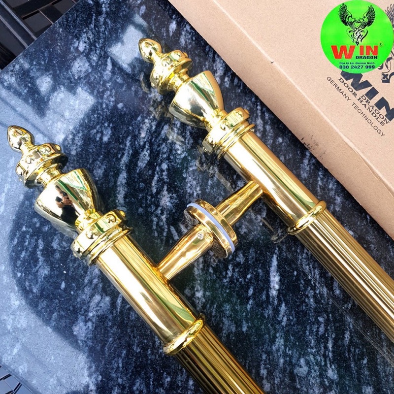 Tay nắm cửa kính và nhôm,gỗ inox mạ vàng