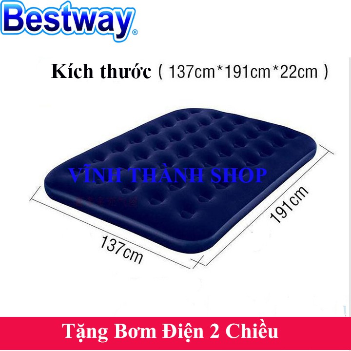 [ Tặng bơm điện 2 chiều ] Đệm hơi Bestway Nệm hơi cao cấp Đệm bơm hơi 67002