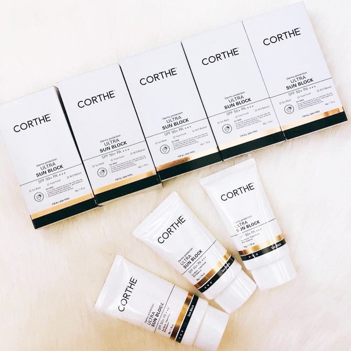Kem chống nắng vật lý dùng được cho bà bầu nâng tone Corthe Ultra Sunblock Hàn Quốc