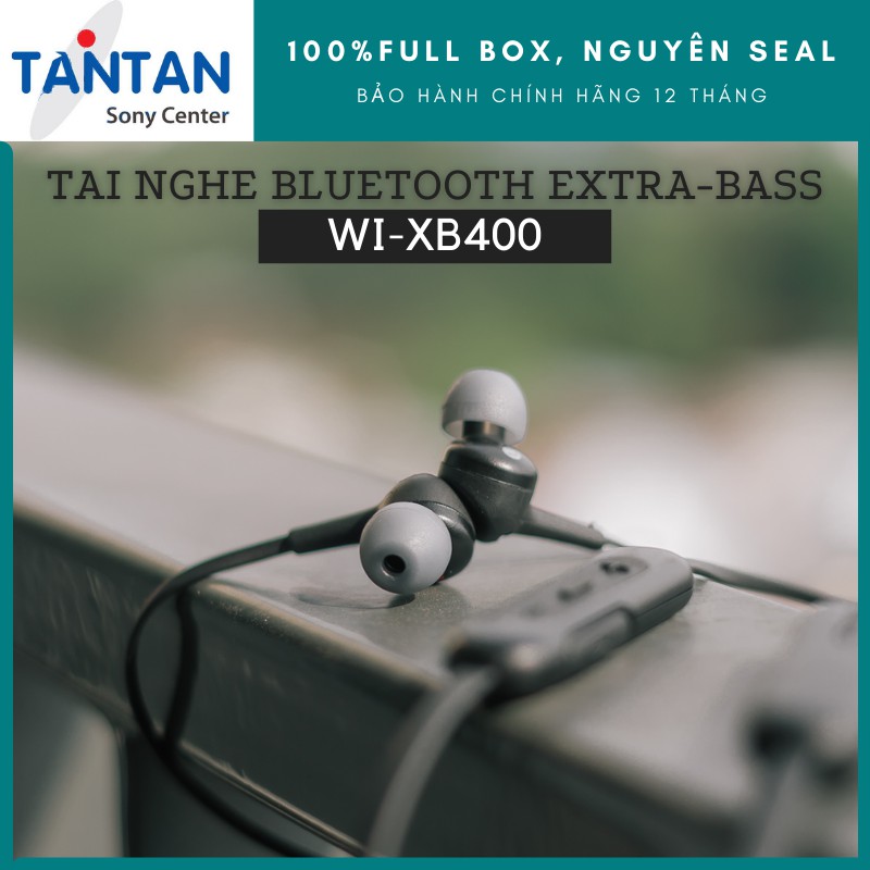 Tai Nghe nhét tai BLUETOOTH Extra-Bass Sony WI-XB400 | Pin 15h - Sạc nhanh 10 phút cho 90 - Xuất xứ: Việt Nam