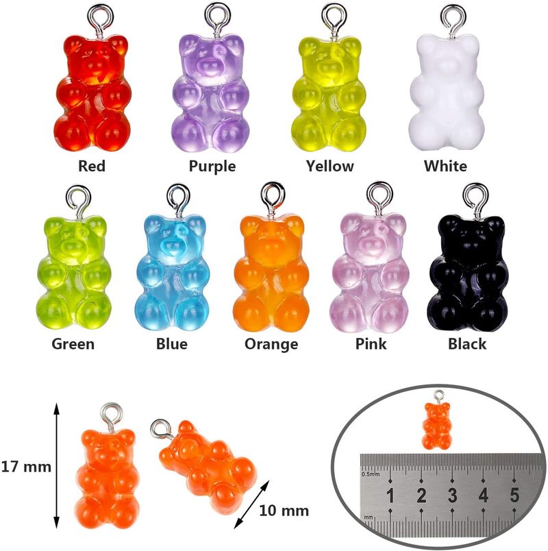 Set 10 Mặt Dây Chuyền Hình Gấu Xinh Xắn