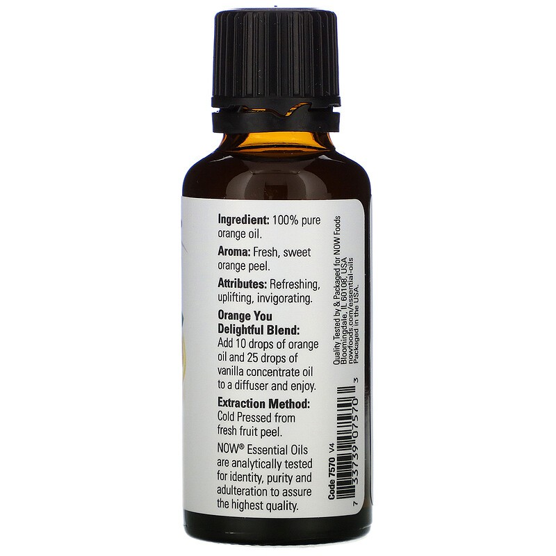 Tinh dầu cam ép lạnh, Now essential oils - 1 fl oz