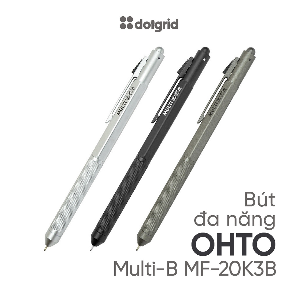 Bút bi bấm đa năng Ohto Multi-B MF-20K3B, 2 ngòi bi, 1 ngòi chì, chính hãng Nhật Bản