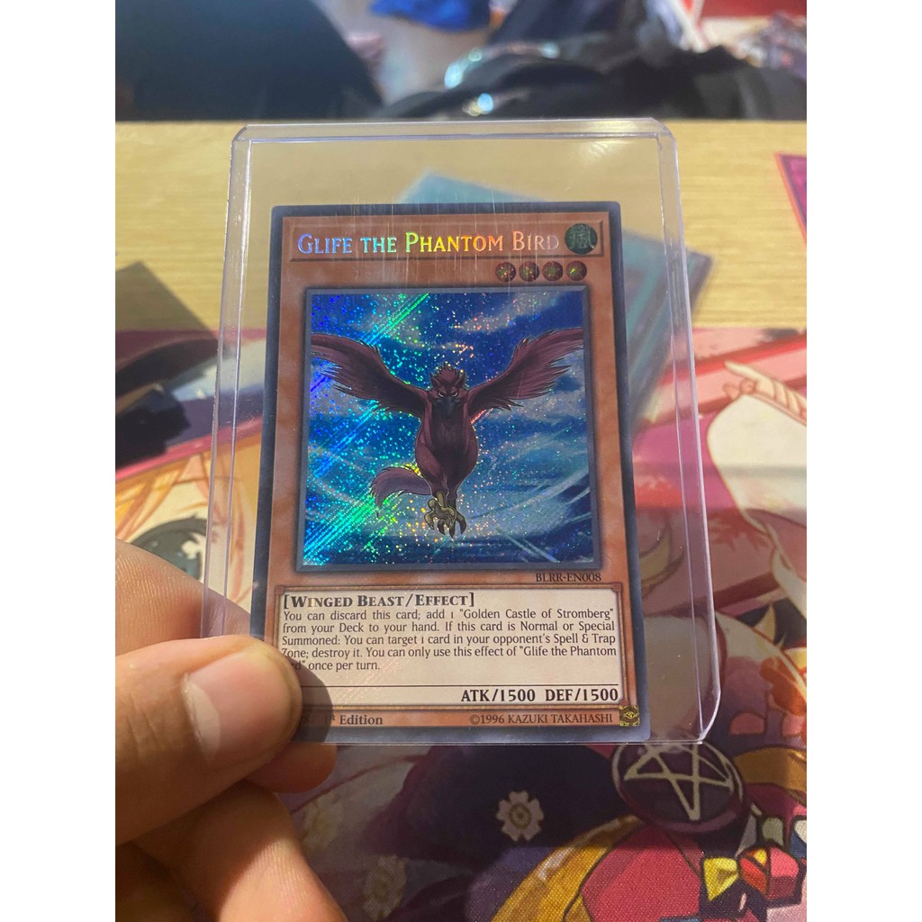 Lá bài thẻ bài Yugioh Glife The Phantom Bird - Secret Rare - Tặng bọc bài nhựa bảo quản