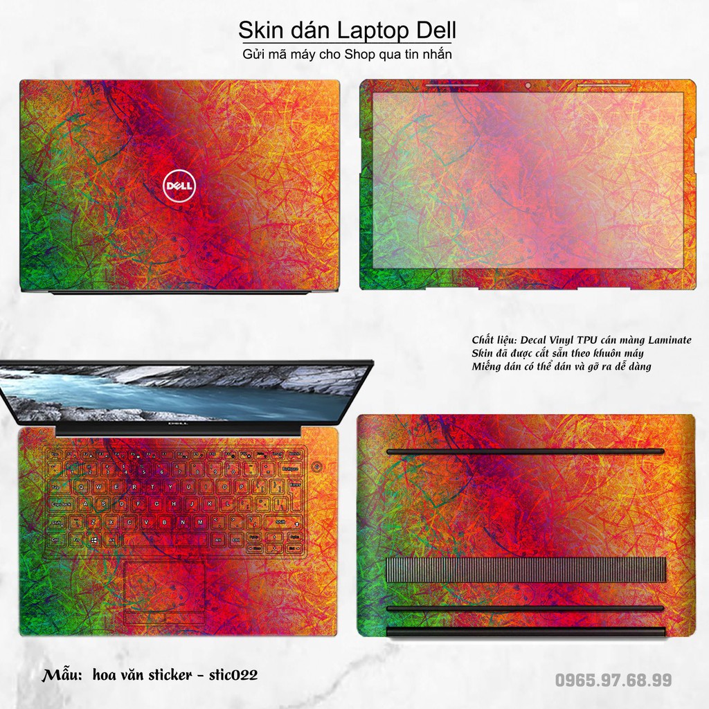 Skin dán Laptop Dell in hình Hoa văn sticker _nhiều mẫu 4 (inbox mã máy cho Shop)