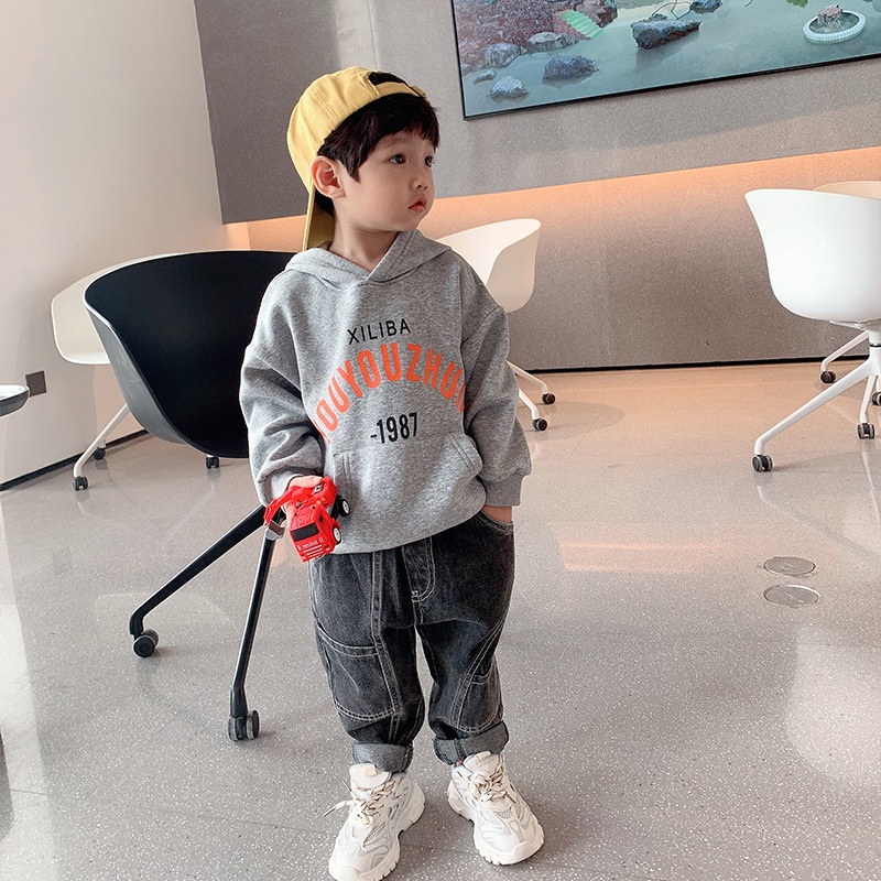 Áo hoodie cho bé trai hãng Xiliba - Áo nỉ có mũ trẻ em Kunkids