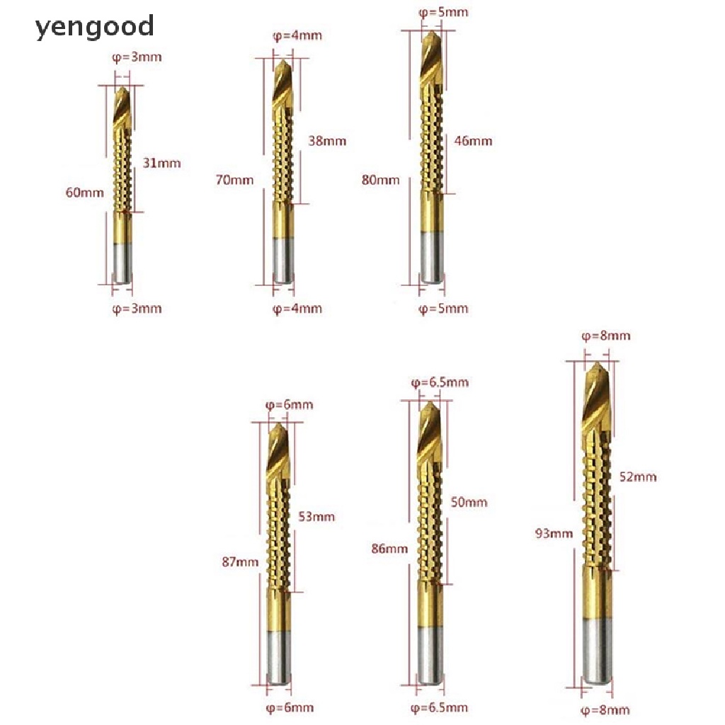 Bộ 6 mũi khoan xoắn ốc tốc độ cao thiết kế chuyên dụng