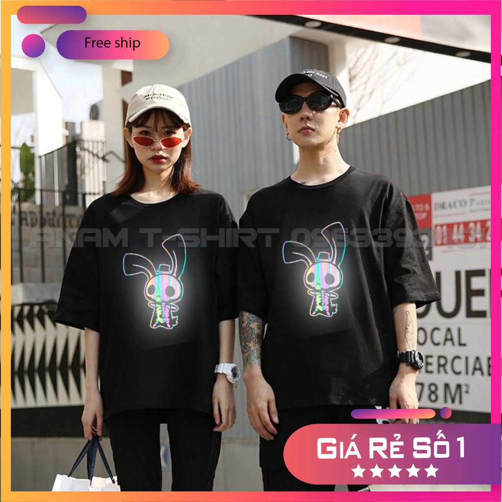 (Áo phông giá sỉ) ÁO THUN PHẢN QUANG 7 MÀU TAY LỠ NAM NỮ THỎ BONE.