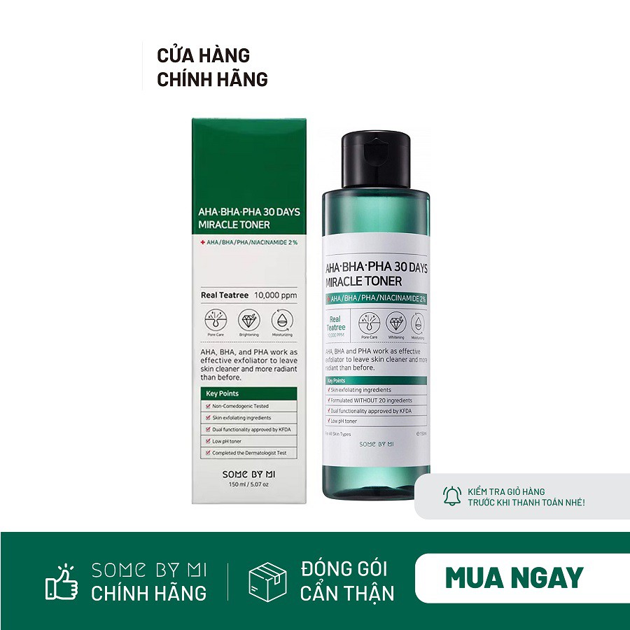 Nước Hoa Hồng Trị Mụn Some By Mi AHA-BHA-PHA 30 Days Miracle Toner