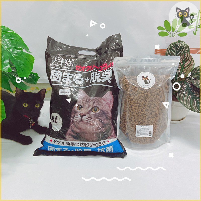 Combo cát vệ sinh cho mèo NHẬT BẢN 8L bịch đen + ROYAL CANIN INDOOR 1kg luca222