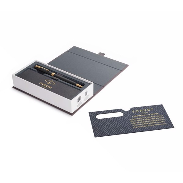 [Chính Hãng] Bút Bi Ký Cao Cấp Parker Sonnet SLM Đ-M Black Mạ Vàng 18k Nét 1.0mm (Hàng Nhập Khẩu Pháp - Mực Đen)
