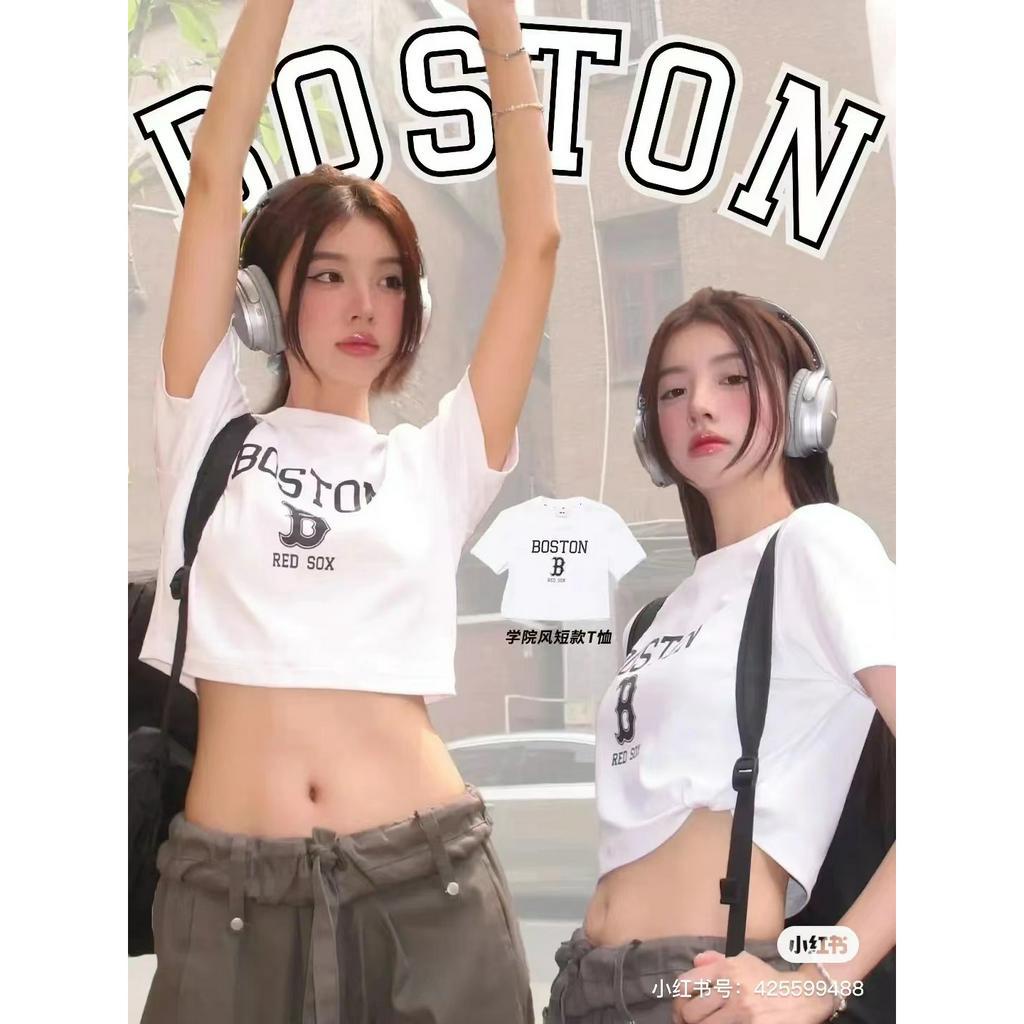 Áo Thun Thể Thao Tay Ngắn In Chữ Mlb Thời Trang Mùa Hè Cho Nữ