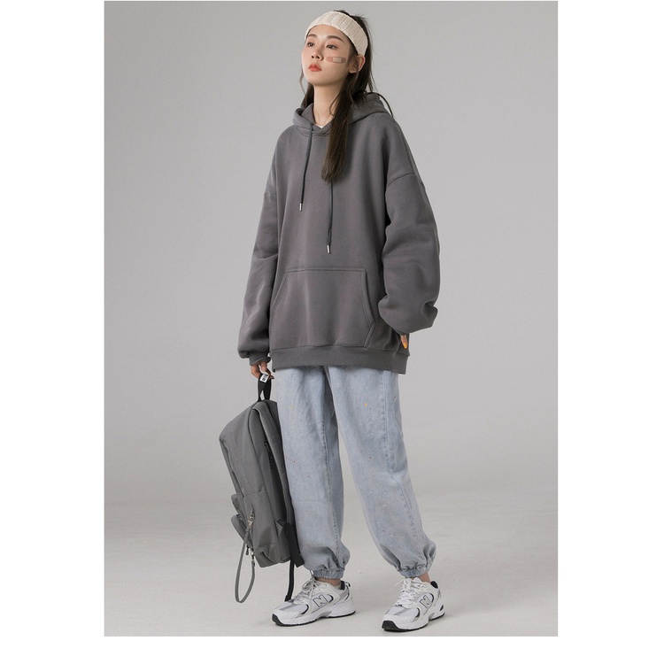 ( ẢNH THẬT)ÁO HOODIE UNISEX Nam Nữ BASIC CAO CẤP MÀU XÁM ĐẬM