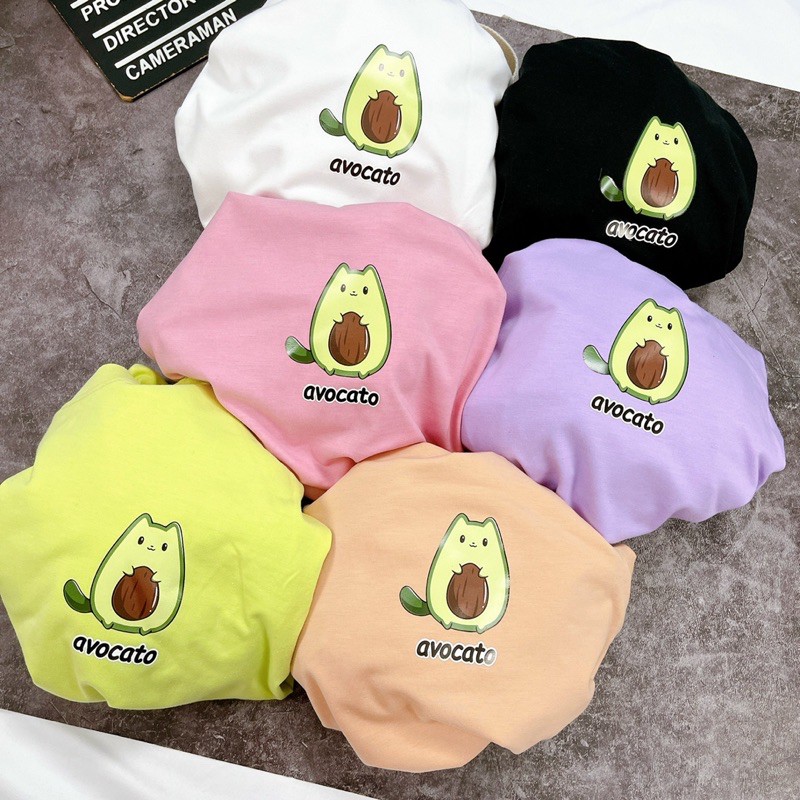 Áo Thun PHÔNG NAM NỮ Tay Ngắn UNISEX in góc Trái Bơ AVOCATO - Hình chụp thật