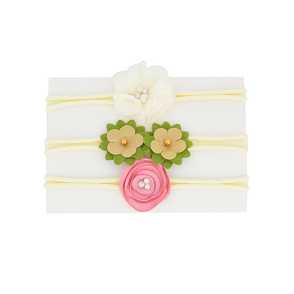 Set 3 Băng Đô Đính Hoa Ngọc Trai Dễ Thương Dành Cho Các Bé