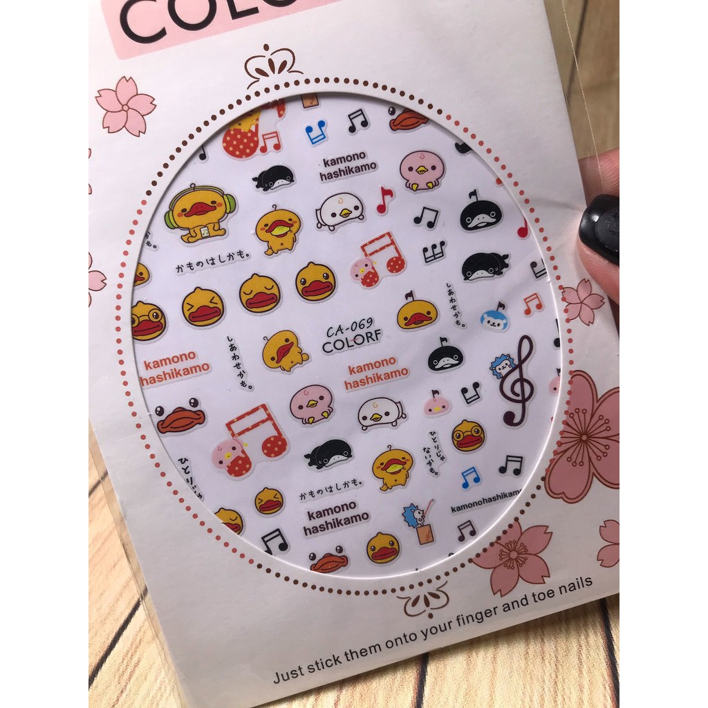 Hình dán móng tay - Sticker dán móng Vịt Nốt Nhạc CA069
