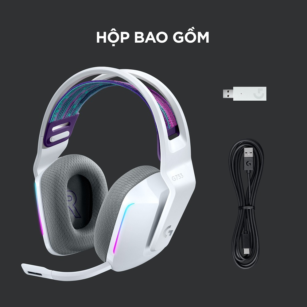 Tai nghe chơi game không dây RGB Lightspeed Logitech G733 - Chính hãng BH24T