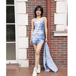 Dottie - đầm thun hai dây rút nhún nữ d0023