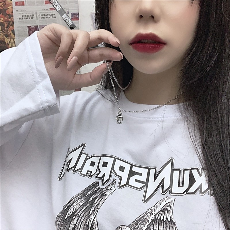 vòng cổ Mặt Robot Unisex Phong Cách Hip Hop