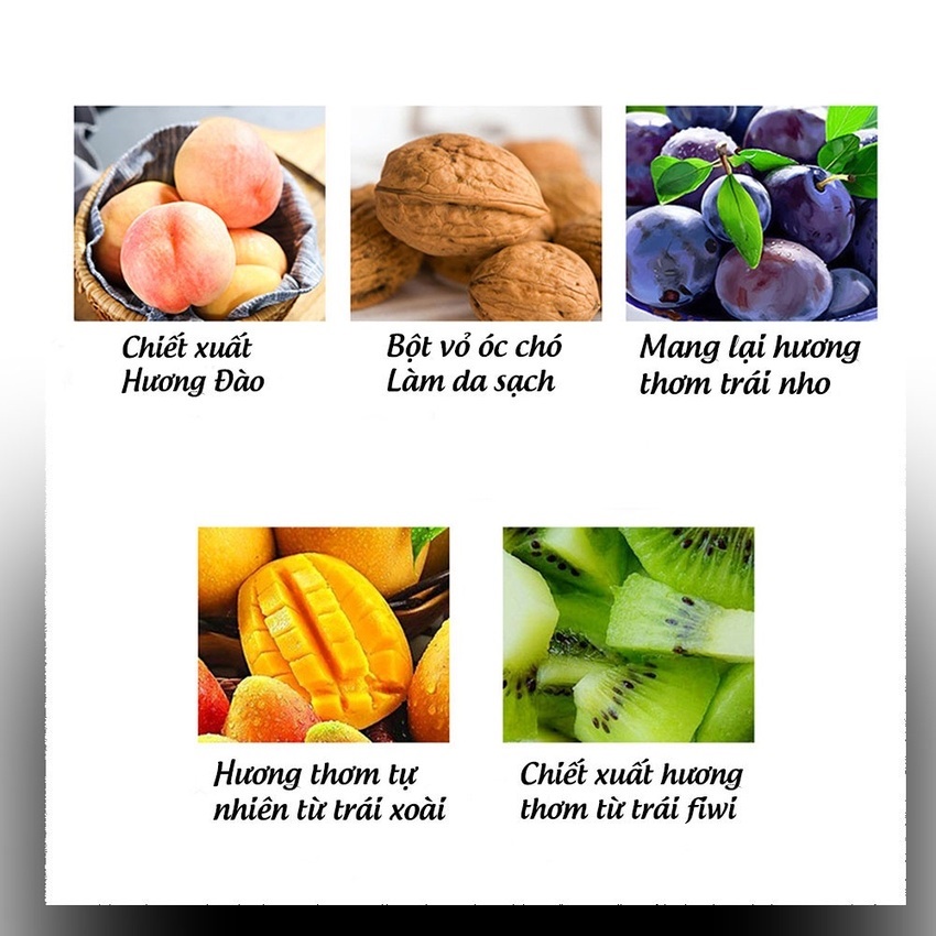 Tẩy tế bào chết da chết trái cây 4 mùi Body PEACH đào cải thiện da viêm lông, sáng da Tẩy da chết đào SIGO