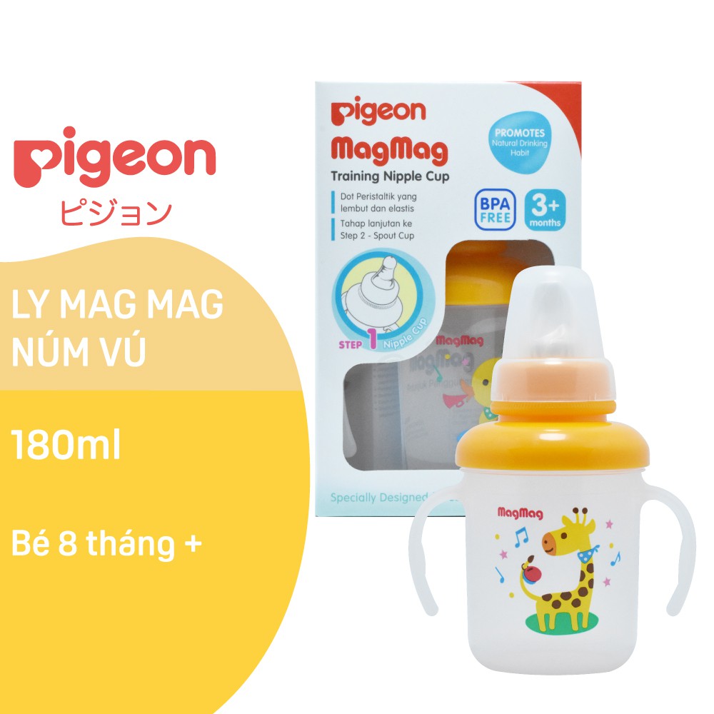 Bình uống nước cho bé, Bình Pigeon Mag Mag Núm Vú 180Ml