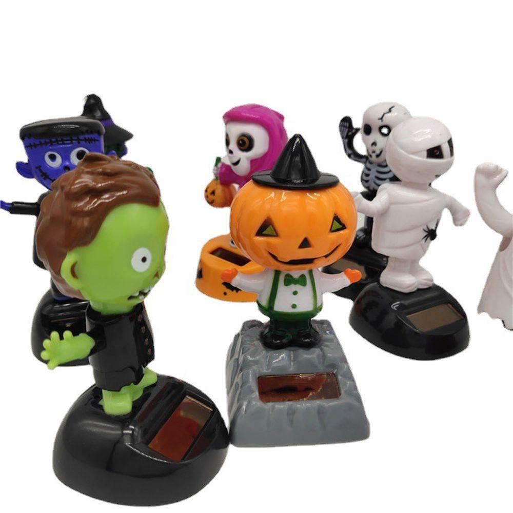 AUGUSTINE Đồ Chơi Búp Bê Lật Đật Nhảy Múa Trang Trí Nội Thất Xe Hơi / Halloween Dùng Năng Lượng Mặt Trời