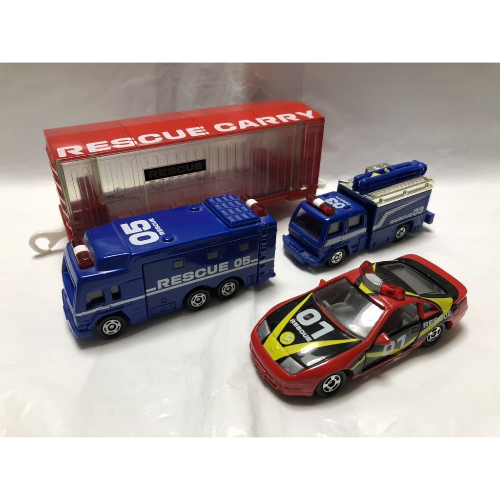 Bộ mô hình Set Tomica Rescue Blue - Police Patrol Car Cực hiếm No 01 03 05 và Rescue Carry  New