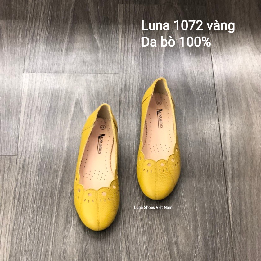Giày bệt nữ mũi tròn da bò thật 100% và bảo hành 2 năm 1 đổi 1 LUNASHOES 1072 êm chân dễ phối đồ