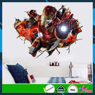 Decal 3D Iron man - Biệt đội siêu anh hùng Marvel - Decal Người sắt