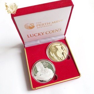 Cặp Đồng Xu Hình Con Chuột Vàng Bạc Năm Canh Tý 2020 + Tặng Kèm Túi Nhung Gấm + Phiếu Bảo Hành 12 Tháng