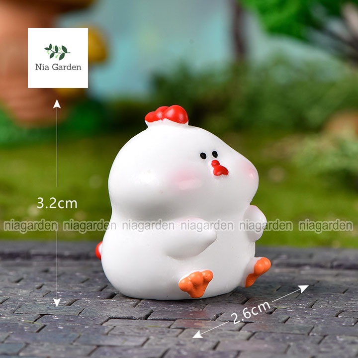 Tiểu cảnh ngôi nhà trứng gà ốp la mô hình tượng mini trang trí vườn chậu cây terarium hồ cá Nia Garden N5