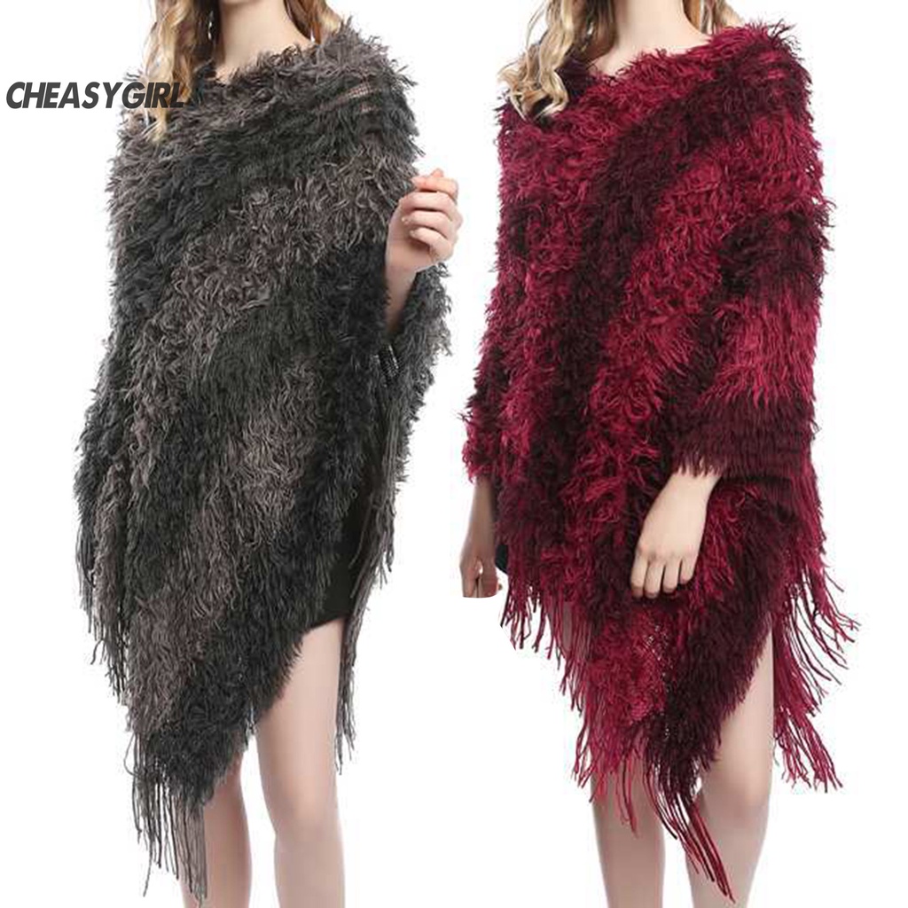 Áo choàng dệt kim dáng rộng thiết kế độc đáo thời trang cao cấp cho nữ
 | BigBuy360 - bigbuy360.vn