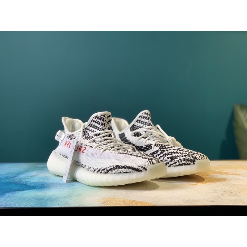 (42x1)giày sneaker yeezy boost 350v2"zebra"