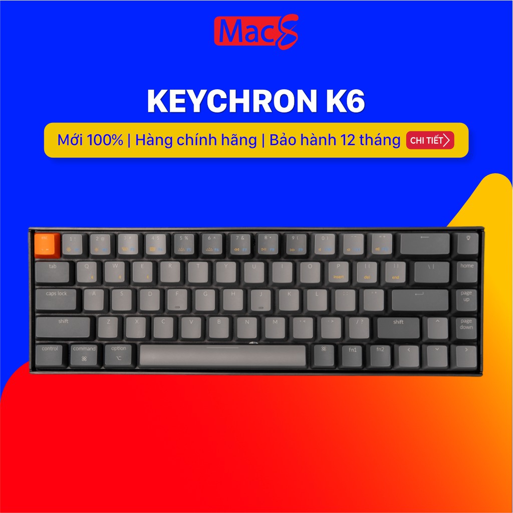 Mã 1511ELSALE hoàn 7% đơn 300K Keychron K6 - Bàn phím cơ Keychron K6 Bản thumbnail