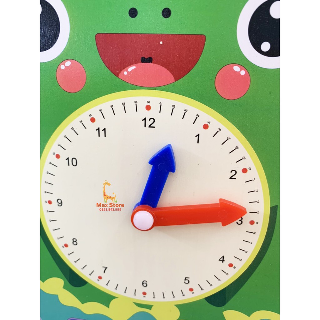Đồ Chơi Đồng Hồ Gỗ Con Ếch Giúp Bé Học Xem Ngày Tháng Bằng Tiếng Anh Calendar Clock