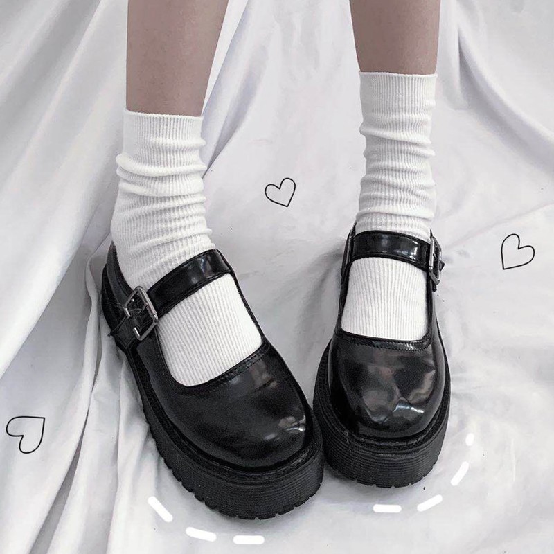 Giày lolita vintage ulzzang đế 5 phân quai ngang khóa cài siêu xinh mã BB01
