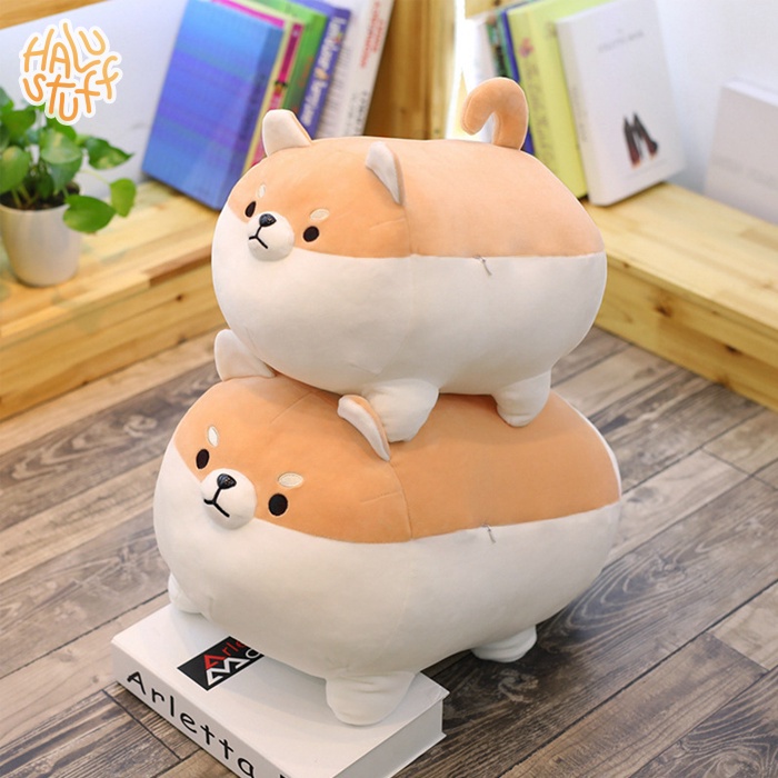CÓ SẴNGấu Bông Chó Corgi Tròn Dễ Thương, Thú Nhồi Bông Shiba Inu Chó Nhật Cute Cao Cấp