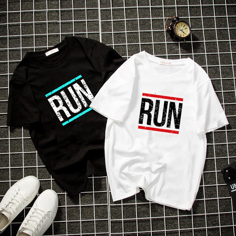 Áo thun unisex form rộng chữ kiểu run thời trang cá tính vải dày mịn 2019T1363