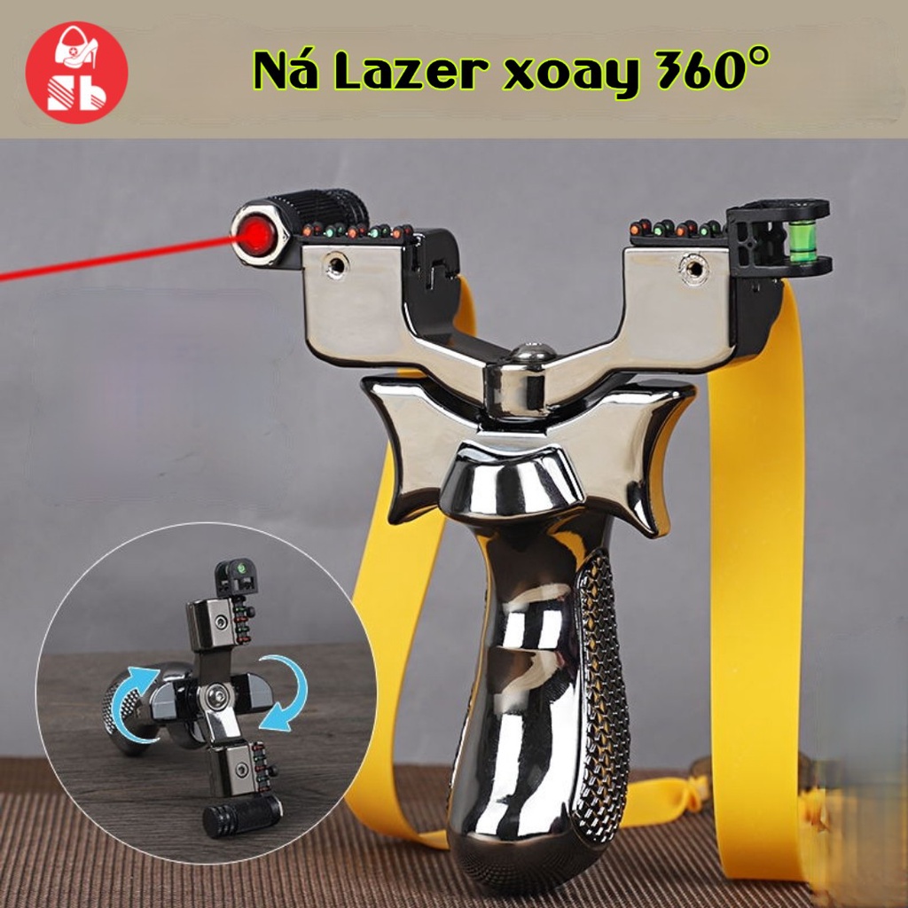 Ná ABS Lazer xoay 360 độ có đèn lazer - Ná cao su dây dẹp nhựa ABS siêu cứng chạc 8 đủ phụ kiện