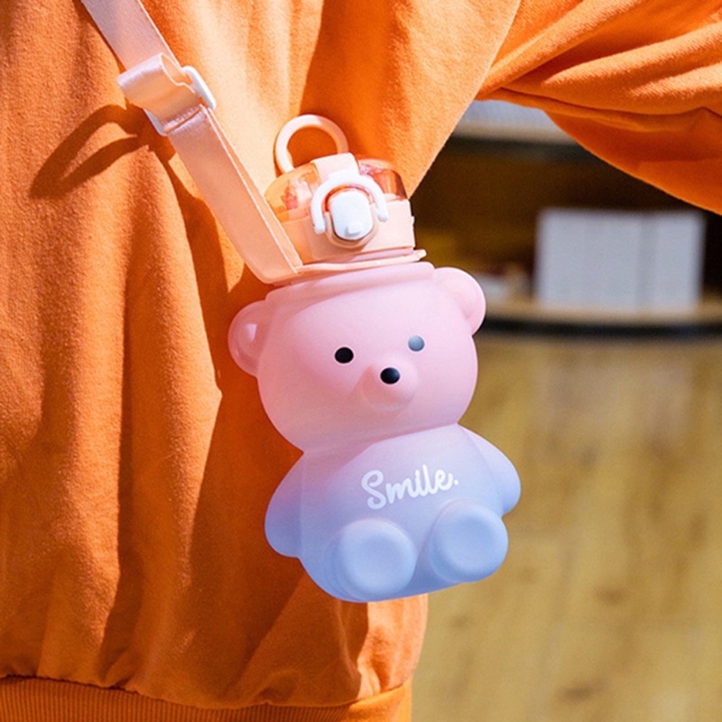 Bình Gấu Siêu Cute Dung Tích 800ml Tặng Kèm Sticker Dán