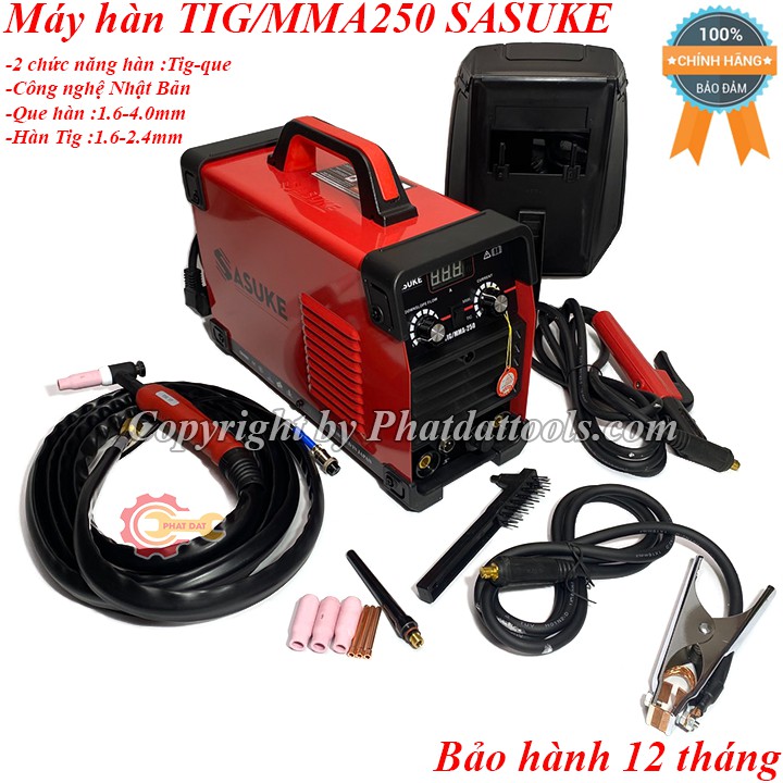 Máy hàn TIG/MMA-250A SASUKE 2 chức năng-Hàn inox-sắt-Chính hãng Nhật Bản-Bảo hành 12 tháng