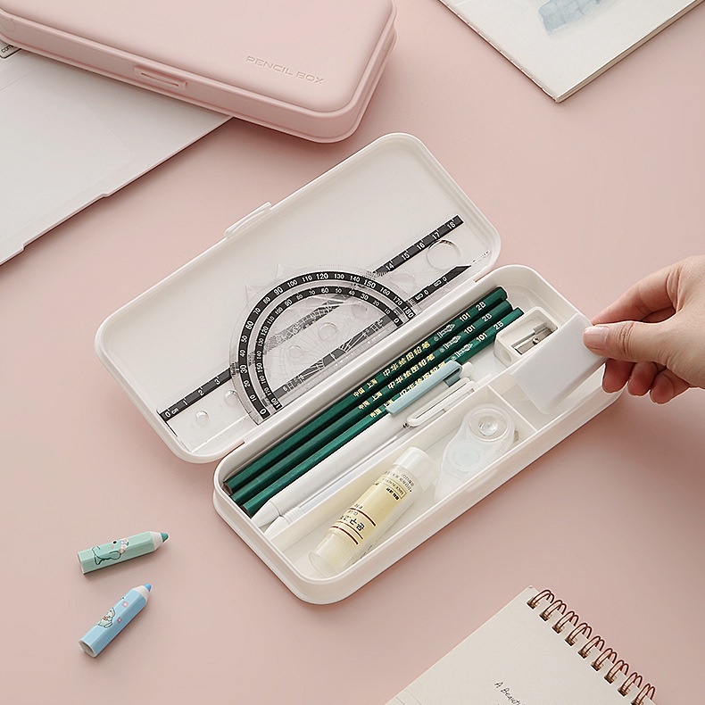 Hộp Đựng Bút Hình Bánh Macaron Phong Cách Muji Đơn Giản Sức Chứa Lớn Đa Năng Ốp